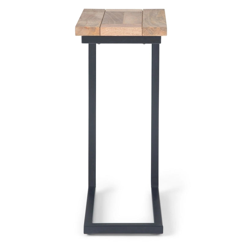 18-Inch Wide Solid Metal Industrial C Side Table - 18 W x 10 D x 24 H