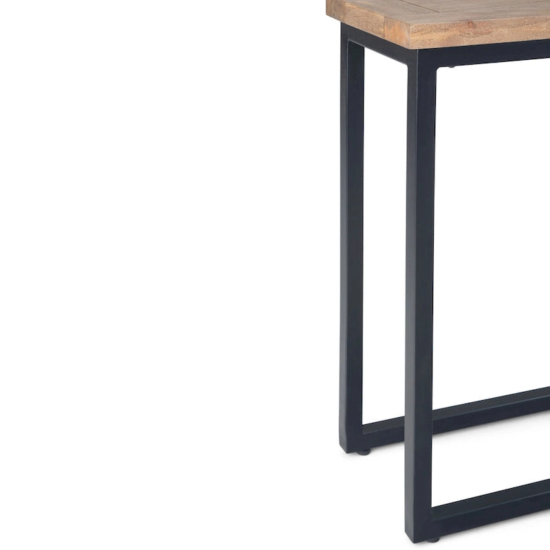 18-Inch Wide Solid Metal Industrial C Side Table - 18 W x 10 D x 24 H