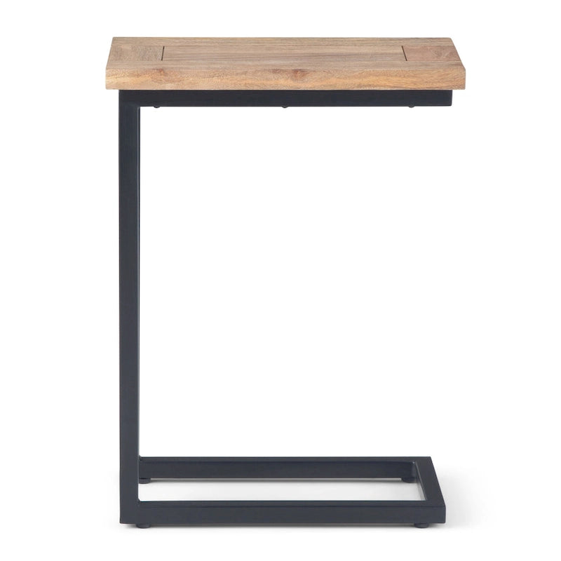 18-Inch Wide Solid Metal Industrial C Side Table - 18 W x 10 D x 24 H