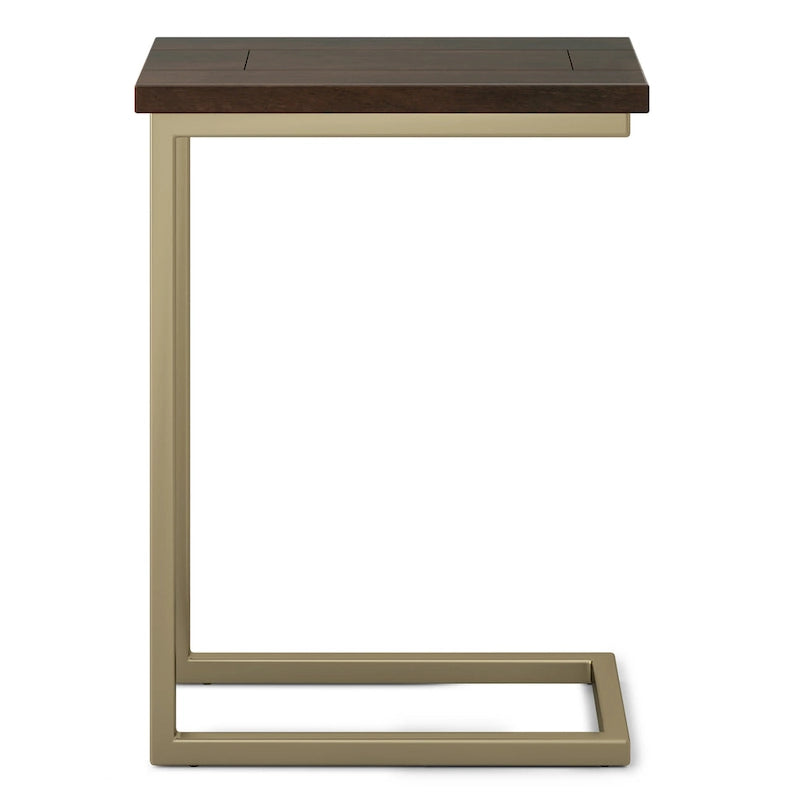 18-Inch Wide Solid Metal Industrial C Side Table - 18 W x 10 D x 24 H