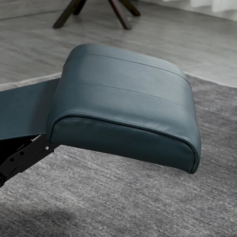 Faux Leather Adjustable Manual Swivel Base Recliner Chair with Footrest