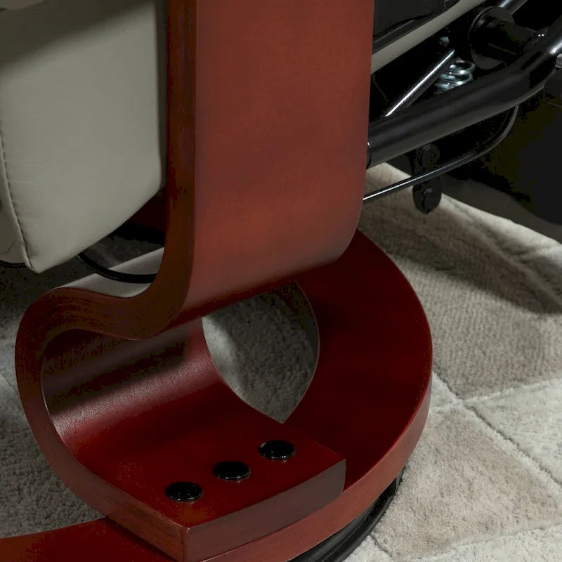 Faux Leather Adjustable Manual Swivel Base Recliner Chair with Footrest