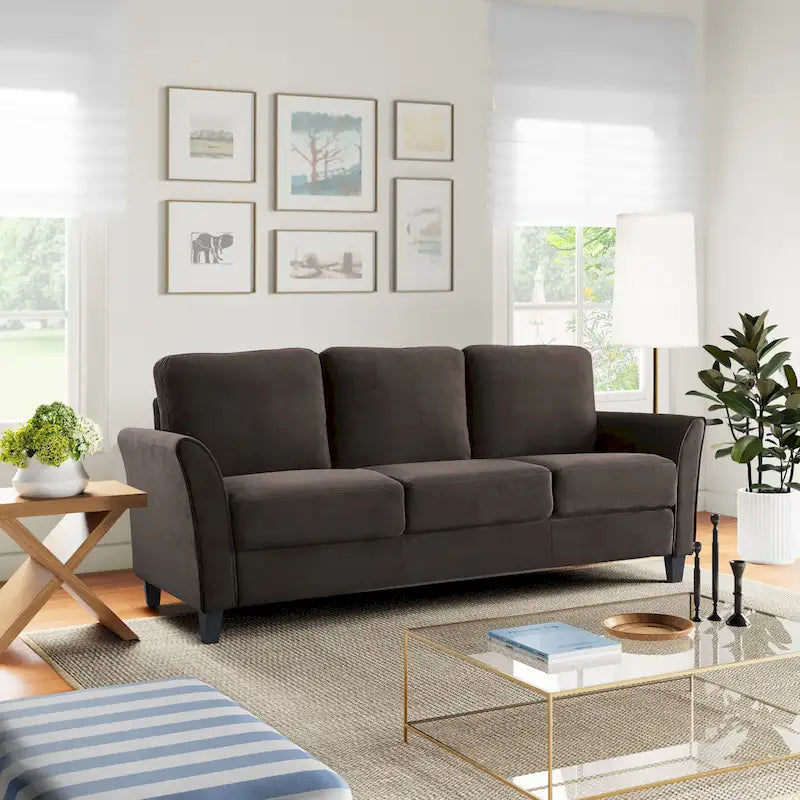 Contemporary Microfiber Sofa