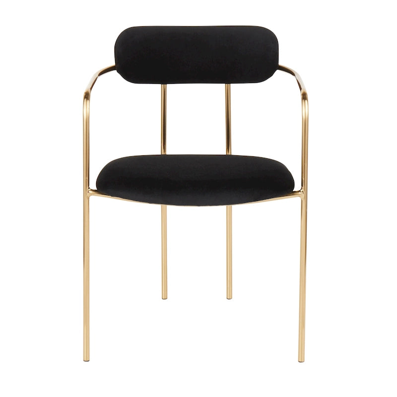 Glam Velvet Dining Chair with Gold Frame (Set of 2)