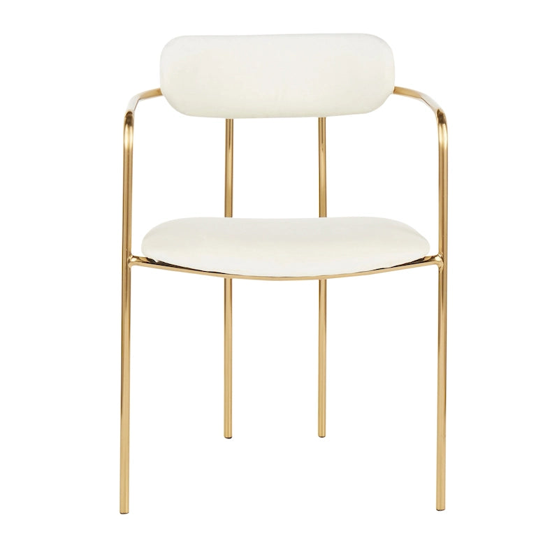 Glam Velvet Dining Chair with Gold Frame (Set of 2)