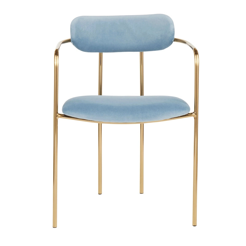 Glam Velvet Dining Chair with Gold Frame (Set of 2)