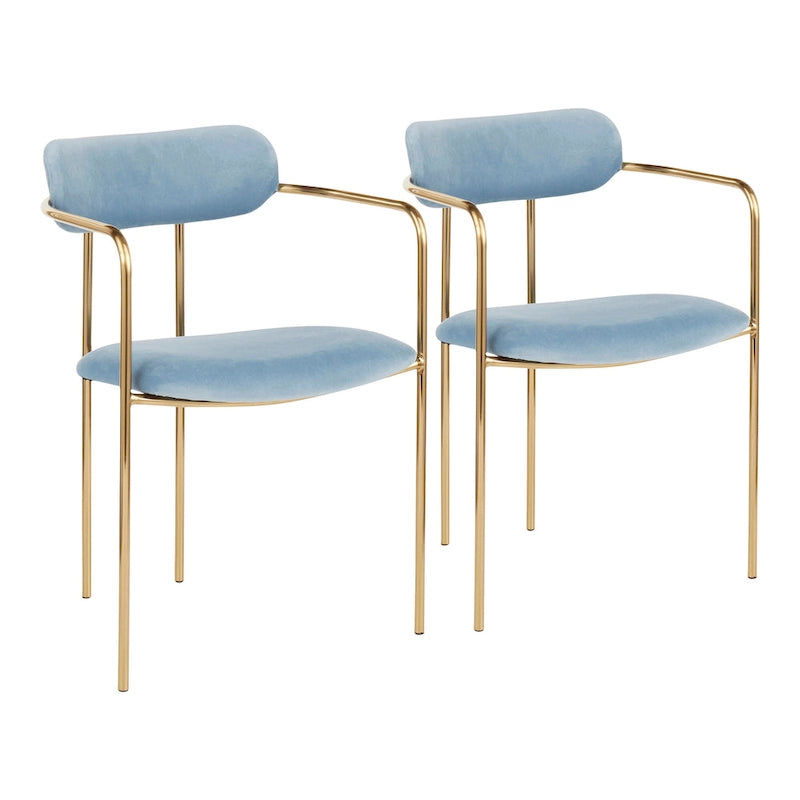 Glam Velvet Dining Chair with Gold Frame (Set of 2)