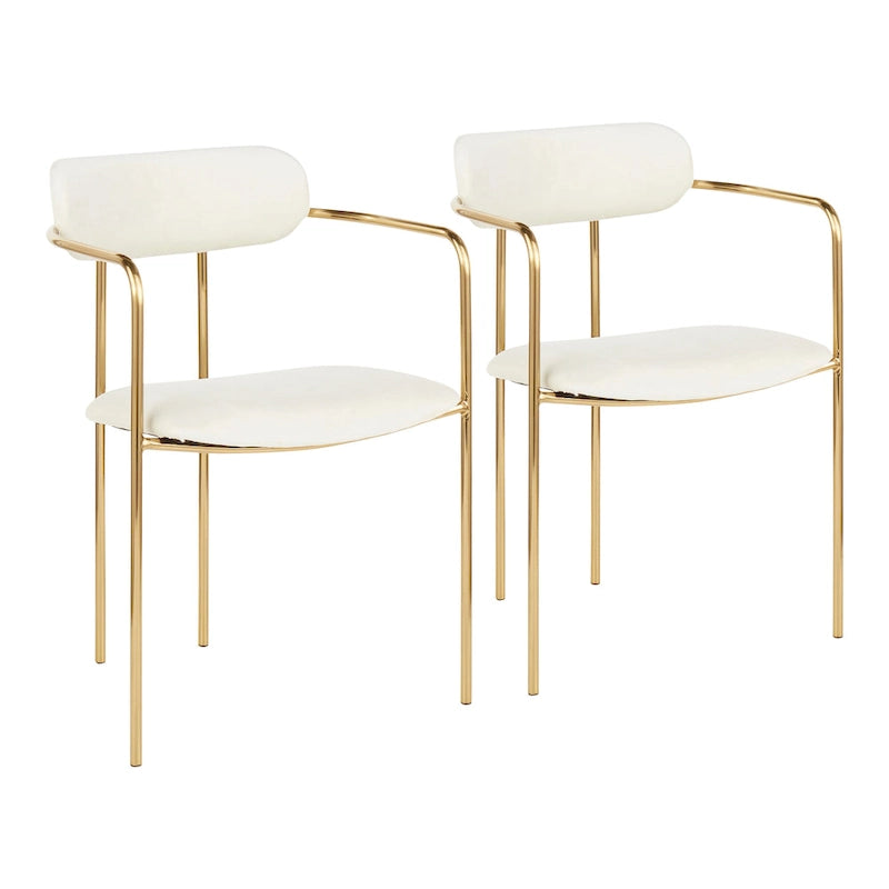 Glam Velvet Dining Chair with Gold Frame (Set of 2)
