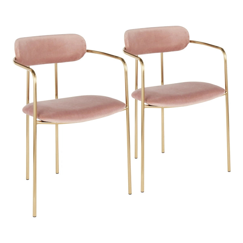 Glam Velvet Dining Chair with Gold Frame (Set of 2)