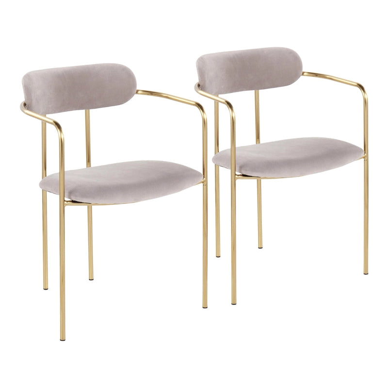 Glam Velvet Dining Chair with Gold Frame (Set of 2)