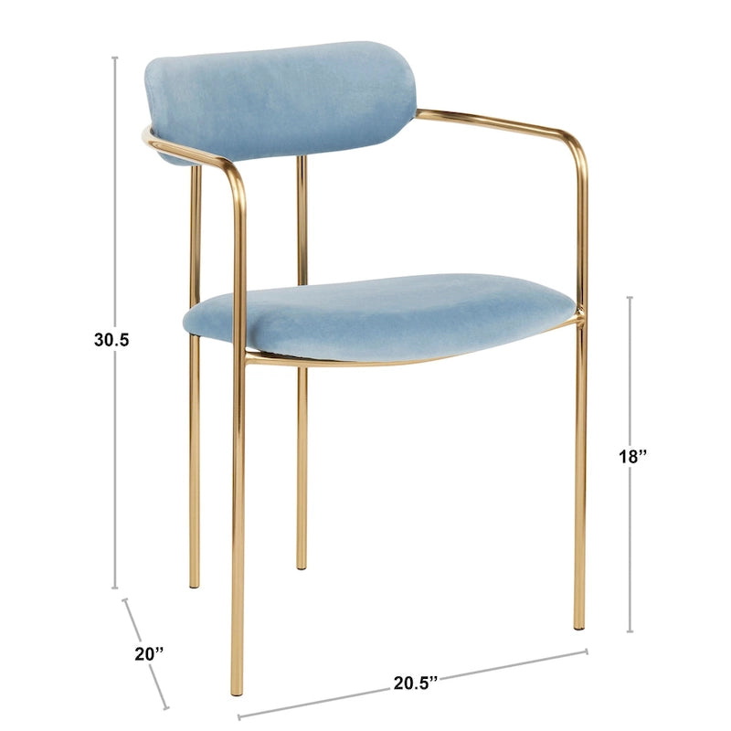 Glam Velvet Dining Chair with Gold Frame (Set of 2)