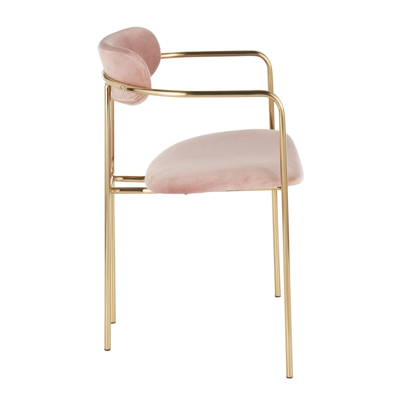 Glam Velvet Dining Chair with Gold Frame (Set of 2)
