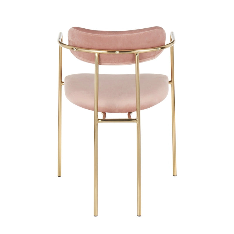 Glam Velvet Dining Chair with Gold Frame (Set of 2)