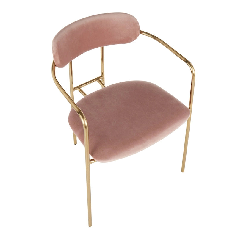 Glam Velvet Dining Chair with Gold Frame (Set of 2)