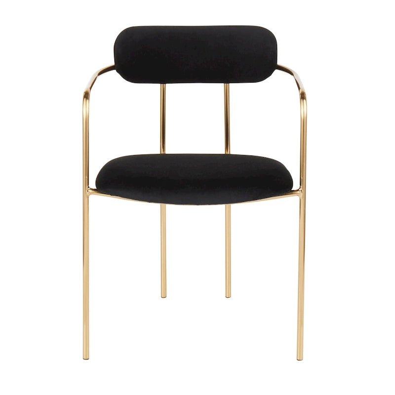 Glam Velvet Dining Chair with Gold Frame (Set of 2)