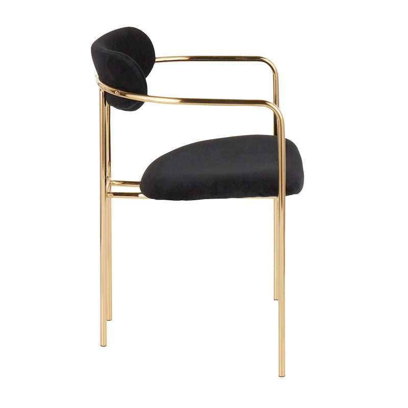 Glam Velvet Dining Chair with Gold Frame (Set of 2)