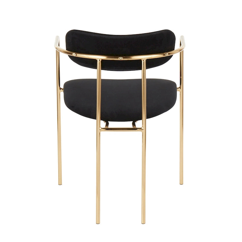 Glam Velvet Dining Chair with Gold Frame (Set of 2)