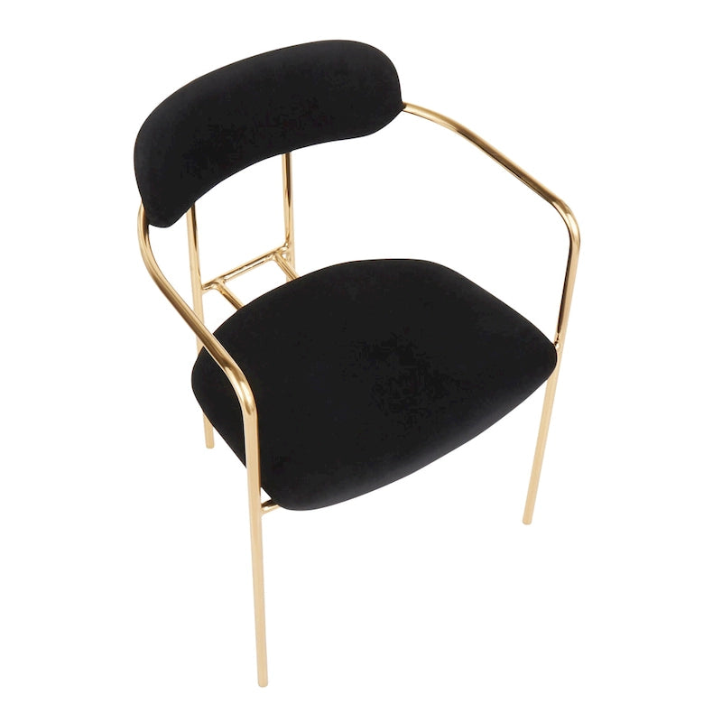 Glam Velvet Dining Chair with Gold Frame (Set of 2)