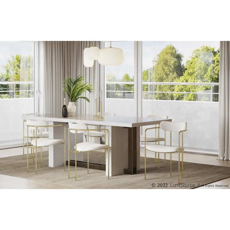 Glam Velvet Dining Chair with Gold Frame (Set of 2)