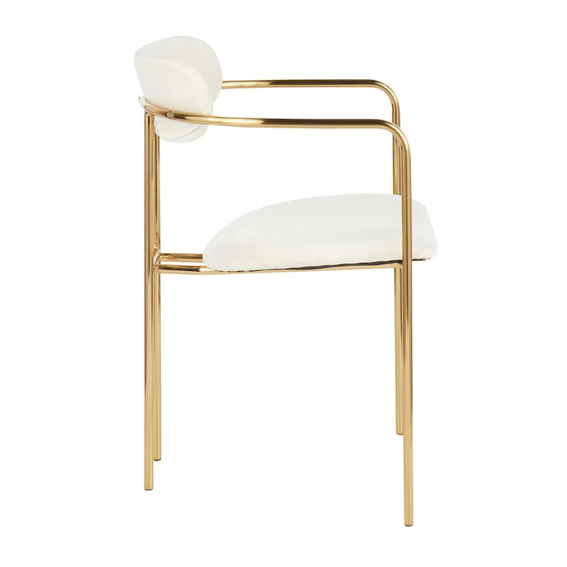Glam Velvet Dining Chair with Gold Frame (Set of 2)