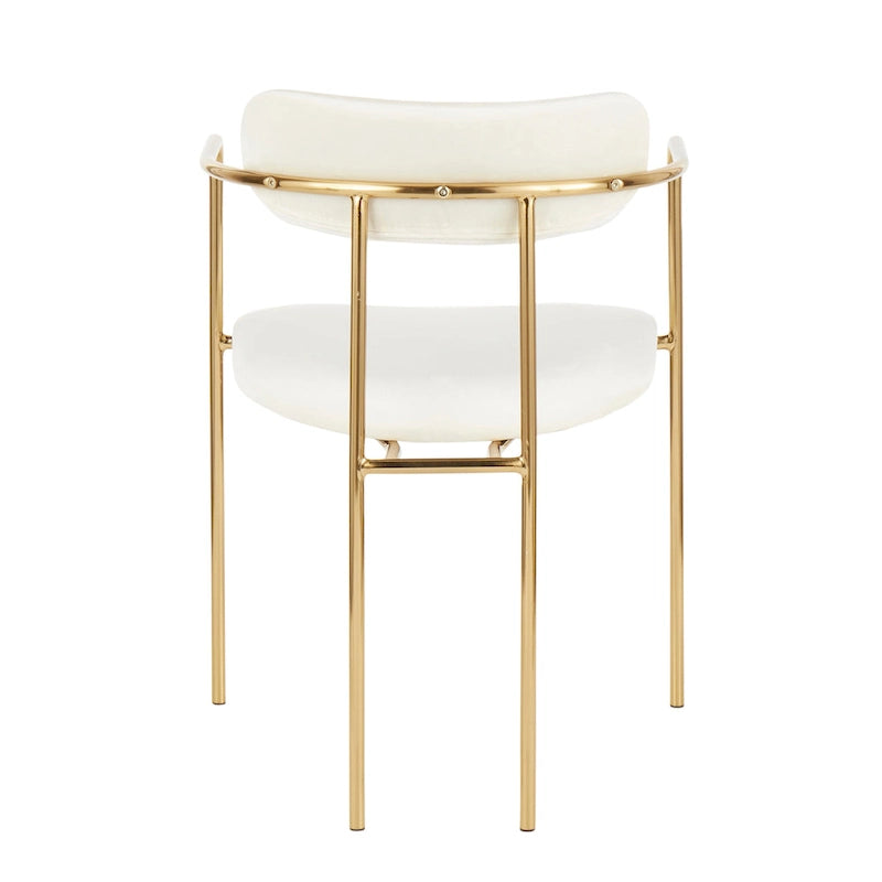 Glam Velvet Dining Chair with Gold Frame (Set of 2)