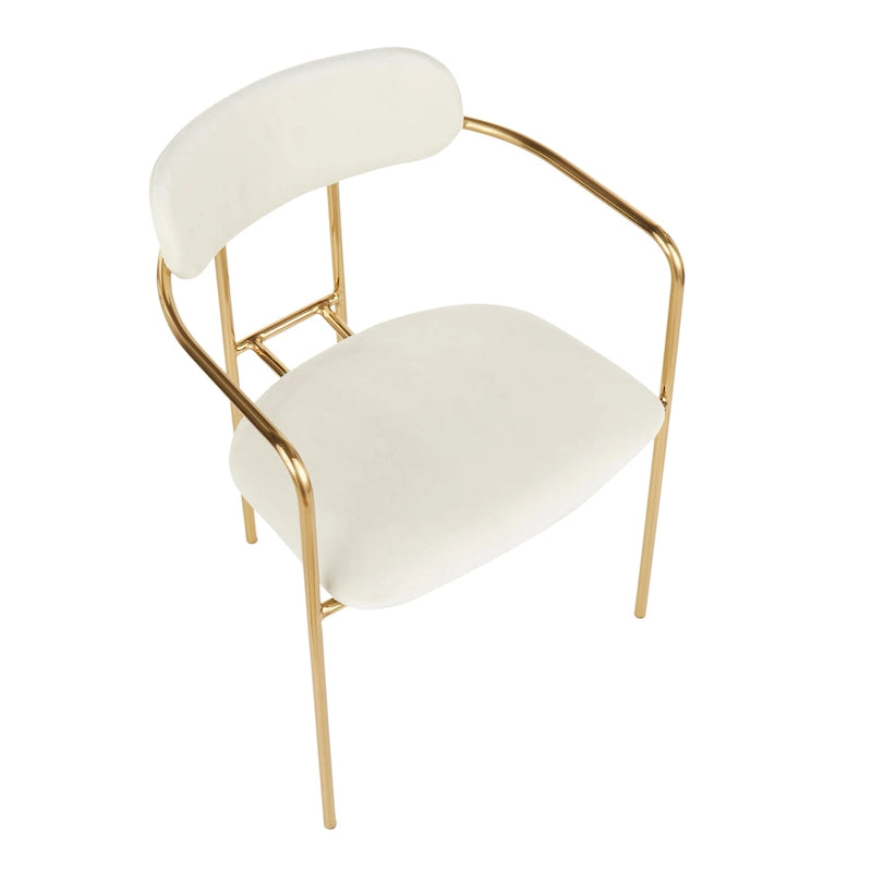 Glam Velvet Dining Chair with Gold Frame (Set of 2)