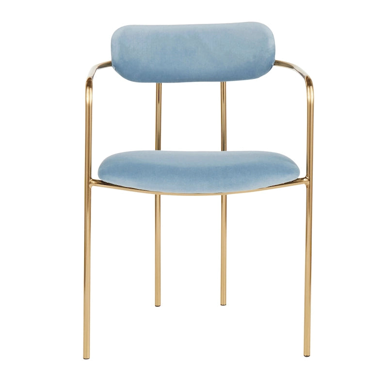 Glam Velvet Dining Chair with Gold Frame (Set of 2)