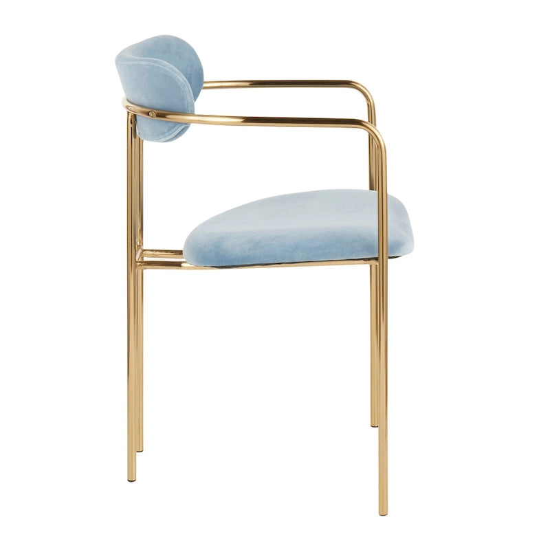 Glam Velvet Dining Chair with Gold Frame (Set of 2)