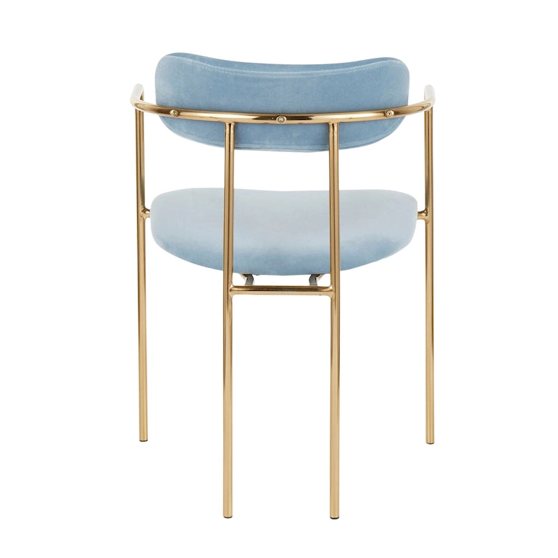 Glam Velvet Dining Chair with Gold Frame (Set of 2)