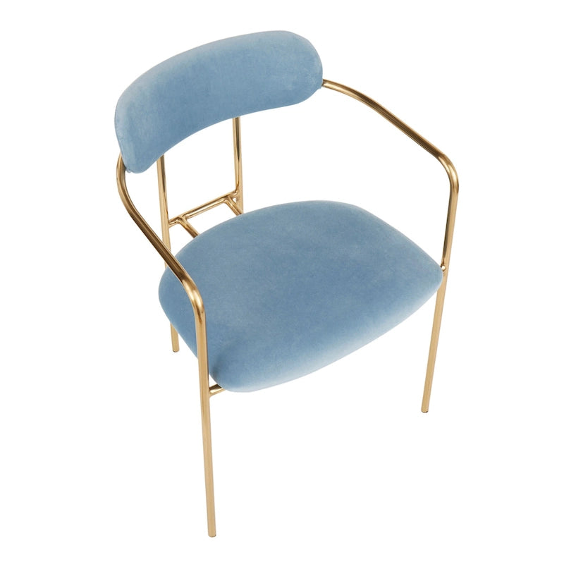 Glam Velvet Dining Chair with Gold Frame (Set of 2)