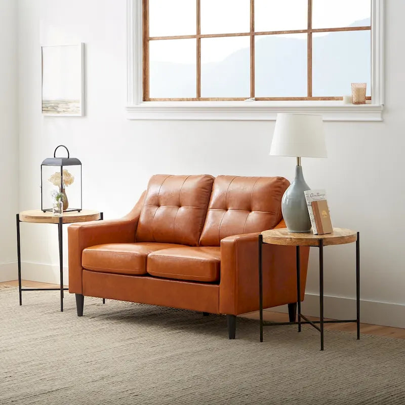 54" Upholstered Scooped Arm Loveseat