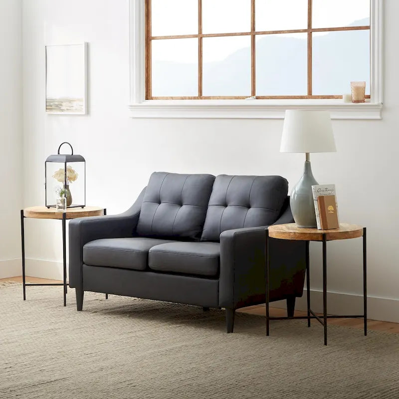 54" Upholstered Scooped Arm Loveseat