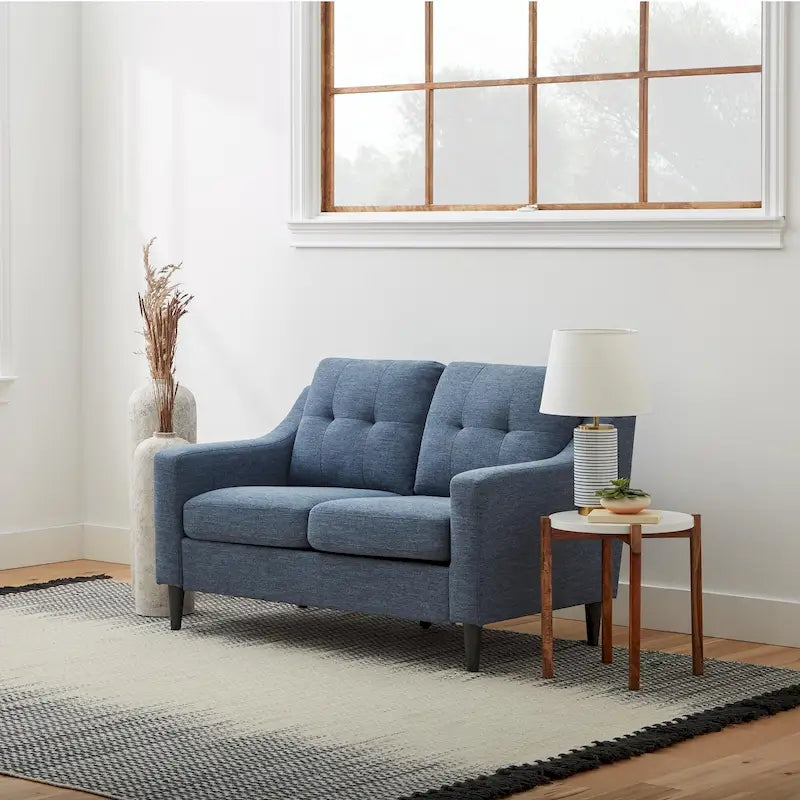 54" Upholstered Scooped Arm Loveseat