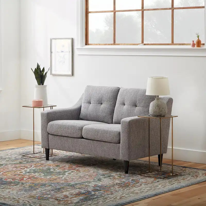 54" Upholstered Scooped Arm Loveseat