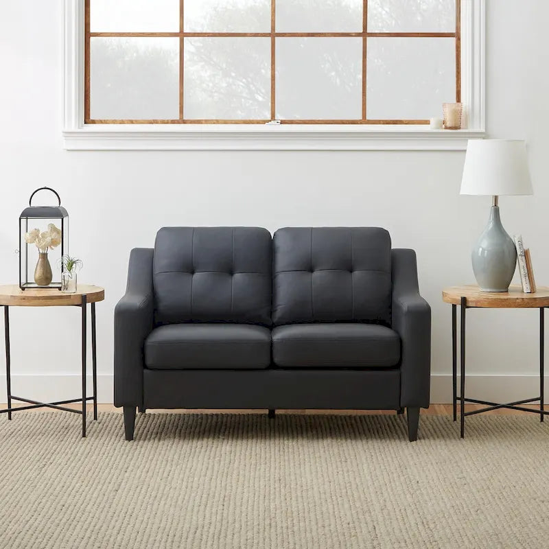 54" Upholstered Scooped Arm Loveseat