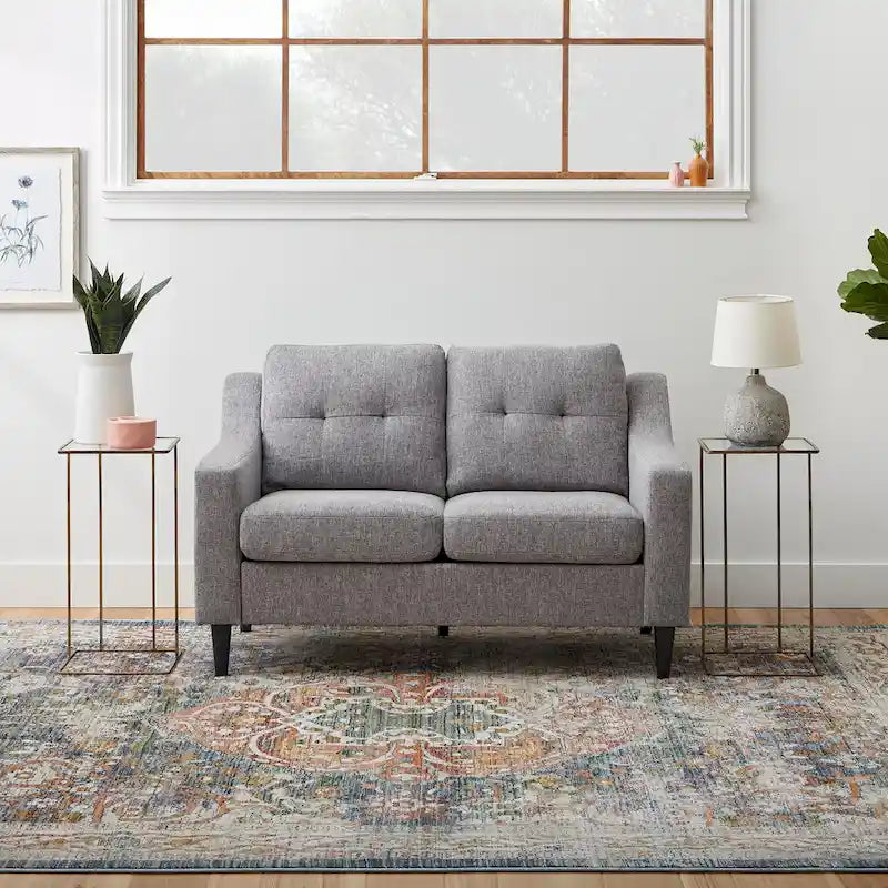54" Upholstered Scooped Arm Loveseat