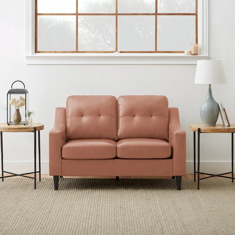54" Upholstered Scooped Arm Loveseat
