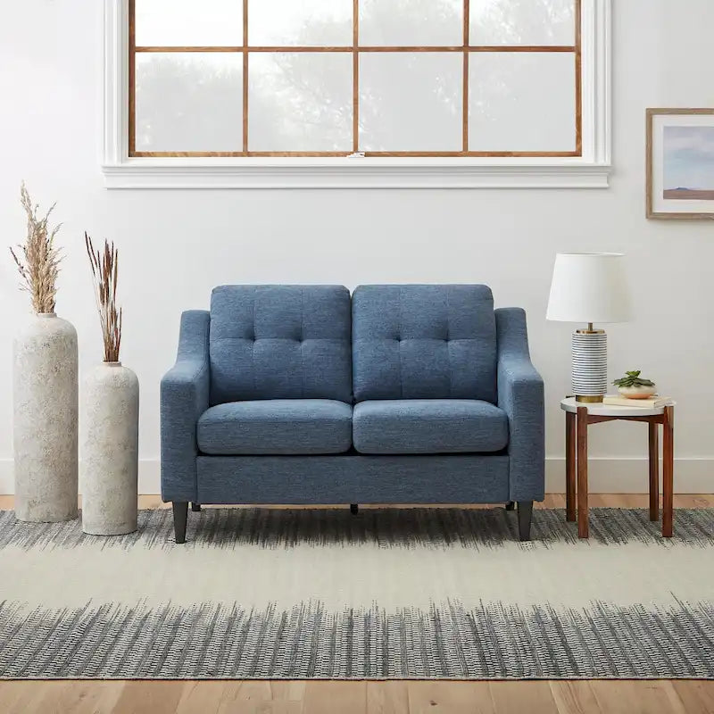 54" Upholstered Scooped Arm Loveseat
