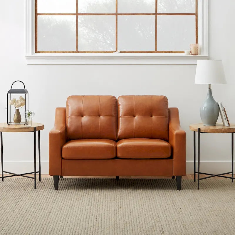 54" Upholstered Scooped Arm Loveseat