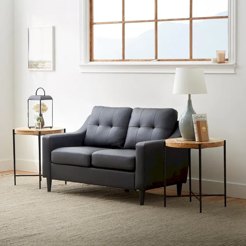 54" Upholstered Scooped Arm Loveseat