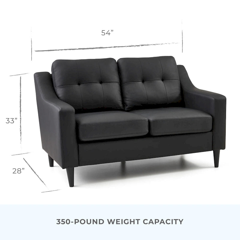 54" Upholstered Scooped Arm Loveseat