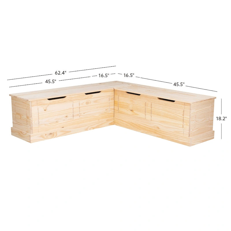 L-Shaped Backless Breakfast Nook Bench