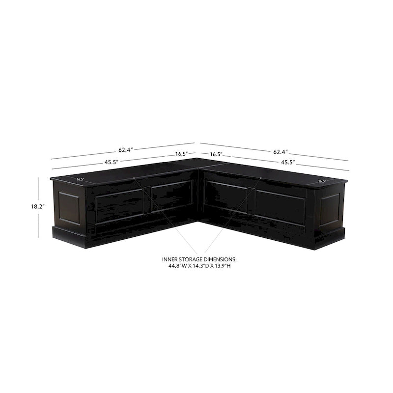L-Shaped Backless Breakfast Nook Bench