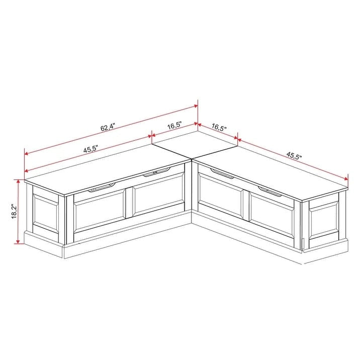 L-Shaped Backless Breakfast Nook Bench