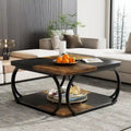Square 2-Tier Coffee Table with Storage Shelf, 39 inches