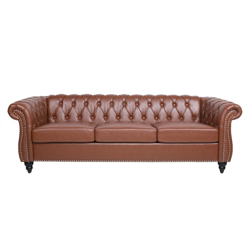 Comfortable 3-Seater Sofa with Striped Seat Cushion