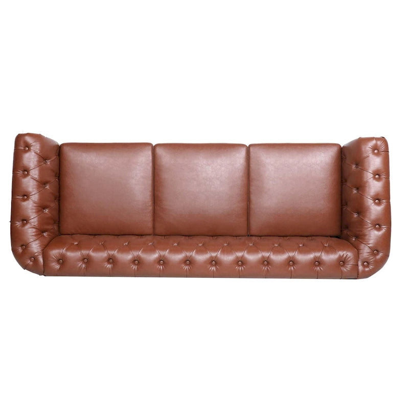 Comfortable 3-Seater Sofa with Striped Seat Cushion