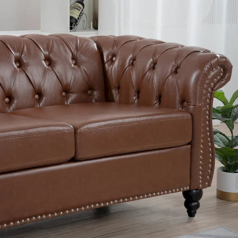 Comfortable 3-Seater Sofa with Striped Seat Cushion
