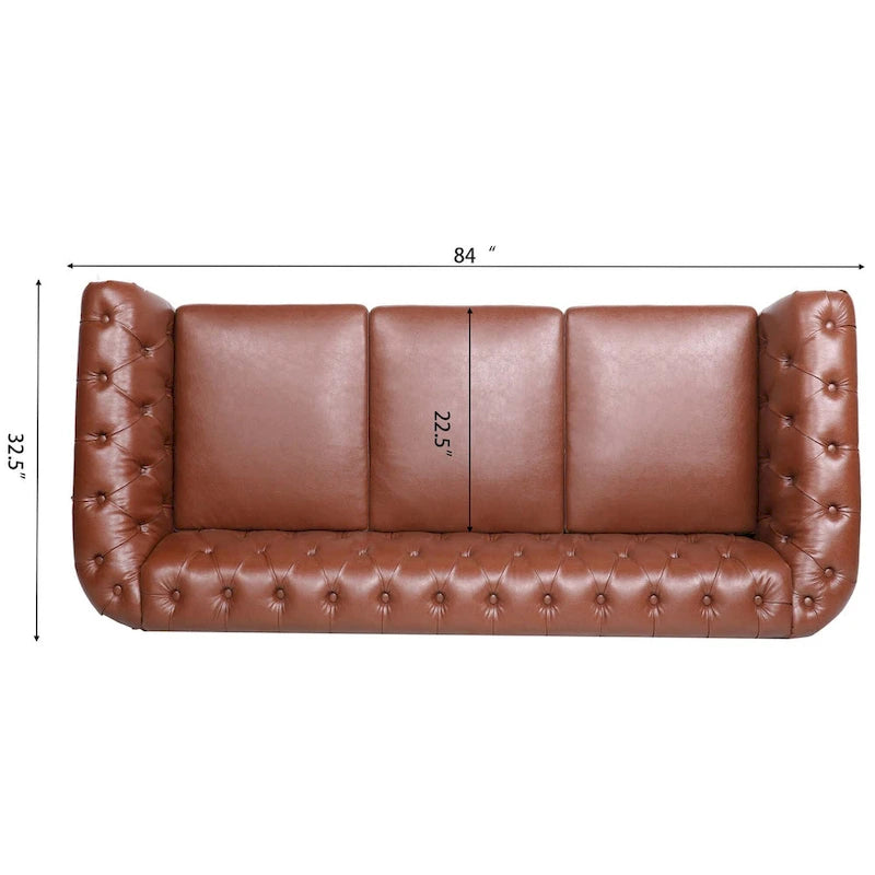 Comfortable 3-Seater Sofa with Striped Seat Cushion
