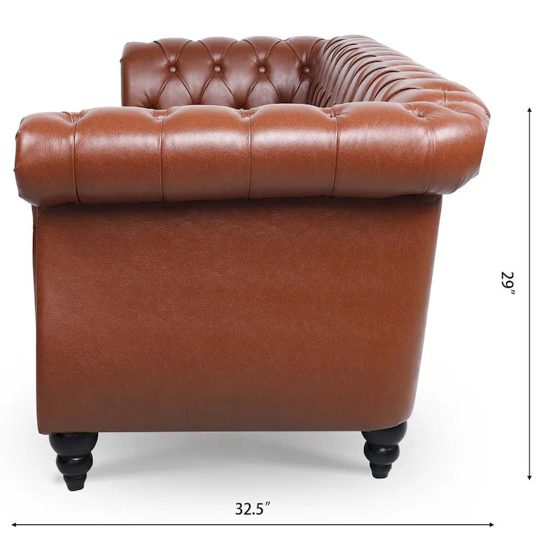 Comfortable 3-Seater Sofa with Striped Seat Cushion